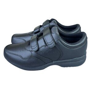 Propet Shoes Mens 8 Wide 3E Black Comfort Sneakers Heritage Strap Walker MA5073